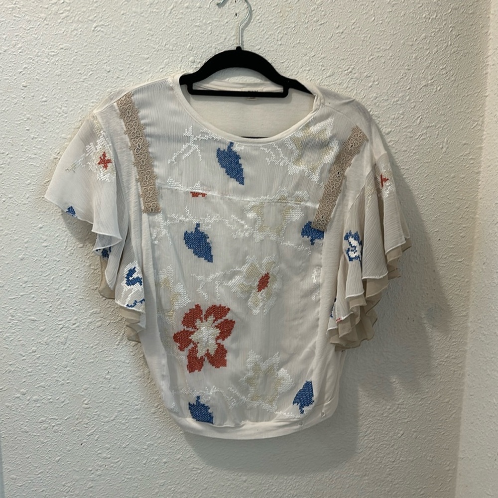 Boho blouse with butterfly sleeves. XS